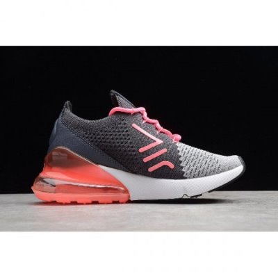 Nike Bayan Air Max 270 Flyknit Gri / Pembe Koşu Ayakkabısı Türkiye - WOHCXAWN